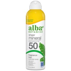 Alba Botanica Sheer Mineral Fragrance Free Sunscreen Spray SPF50 148ml