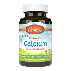 Carlson Labs Kid's Chewable Calcium 250mg Natural Vanilla Tablets 60