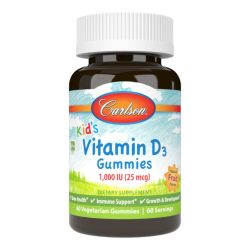 Carlson Labs Kid's Vitamin D3 1000iu Natural Fruit Gummies 60