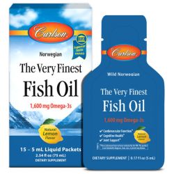 Carlson Labs The Very Finest Fish Oil 1600mg Omega-3 Natural Lemon 15 x 5ml