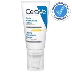 Cerave Facial Moisturising Lotion SPF50 52ml is recommended by dermatologists