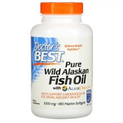 Doctor's Best Pure Wild Alaskan Fish Oil with AlaskOmega Softgels 180