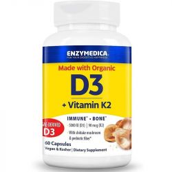 Enzymedica Organic Vitamin D3 & K2 Capsules 60