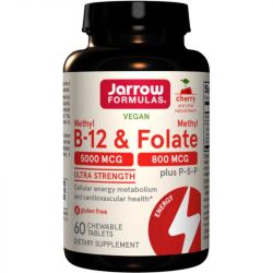 Jarrow Formulas Methyl B12 & Methyl Folate 800mcg Cherry Lozenges 60