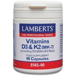 Lamberts Vitamin D3 2000iu and K2 Caps 90