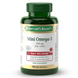 Nature's Bounty Mini Omega-3 450mg Softgels 60