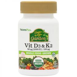 Nature's Plus Source of Life Garden Vitamin D3 & K2 Capsules 60