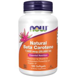 NOW Foods Beta Carotene Natural 25000iu Softgels 180