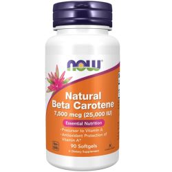 NOW Foods Beta Carotene Natural 25000iu Softgels 90