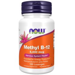 NOW Foods Methyl B-12 with Folic Acid 5000mcg Lozenges 120
