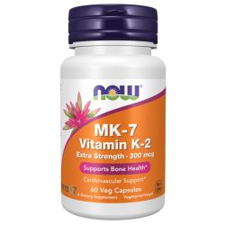 NOW Foods MK-7 Vitamin K-2 300mcg Extra Strength Capsules 60
