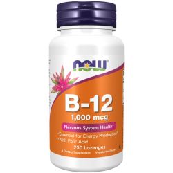 NOW Foods Vitamin B-12 with Folic Acid 1000mcg Lozenges 250
