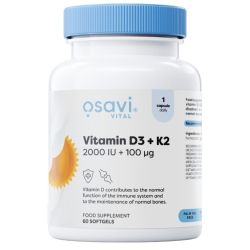 Osavi Vitamin D3 + K2 2000iu + 100mcg Softgels 60