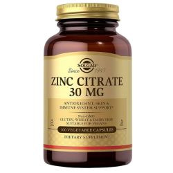 Solgar Zinc Citrate 30mg Capsules 100