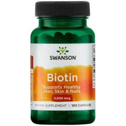 Swanson Biotin 5000mcg Capsules 100