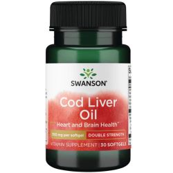 Swanson Cod Liver Oil 700mg Double-Strength Softgels 30