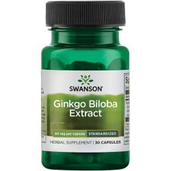 Swanson Ginkgo Biloba Extract 60mg Capsules 30