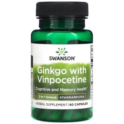 Swanson Ginkgo with Vinpocetine Standardized Capsules 60