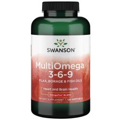 Swanson MultiOmega 3-6-9 Flax & Borage & Fish Oils Softgels 120