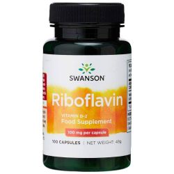 Swanson Riboflavin Vitamin B2 100mg Capsules 100