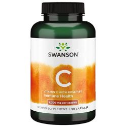 Swanson Vitamin C with Rose Hips Extract 1000mg Capsules 90