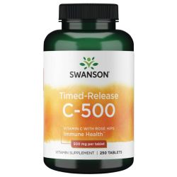 Swanson Vitamin C with Rose Hips Timed-Release 500mg Tablets 50