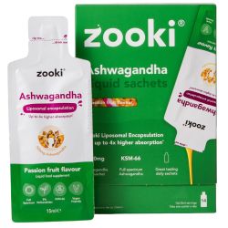 Zooki Liposomal Ashwagandha KSM-66 500mg Passion Fruit Sachets 14