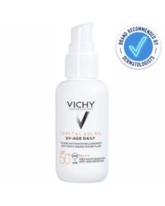 Vichy Capital Soleil UV-Age Daily SPF50+ Water Fluid 40ml recommended by dermatologists