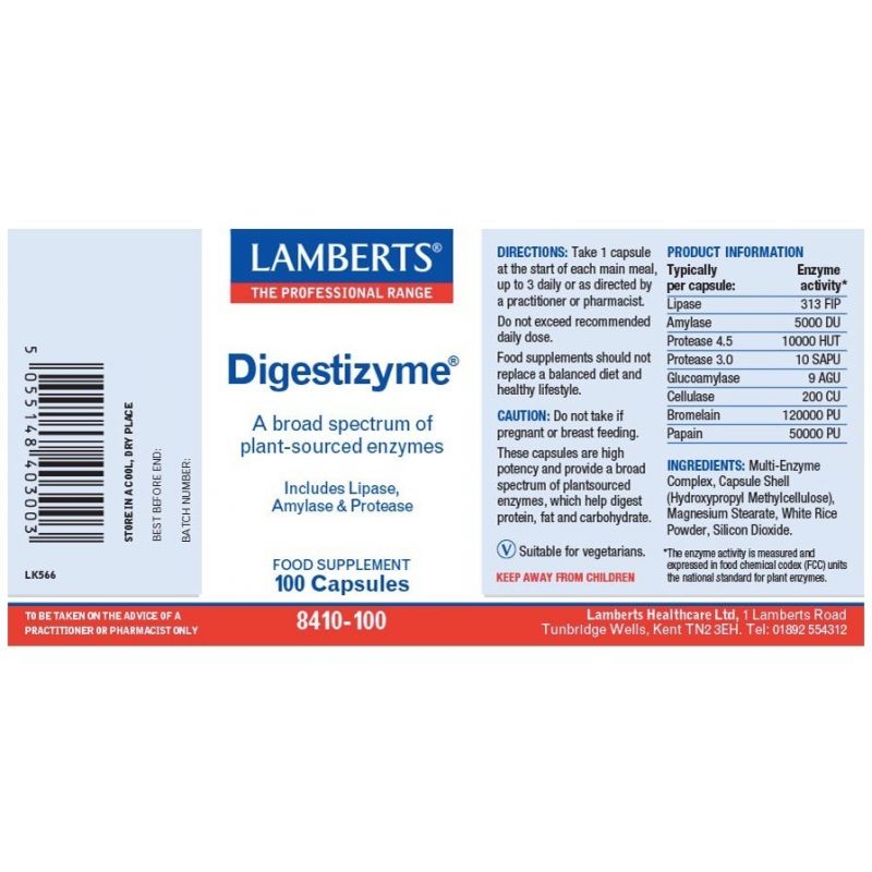 Lamberts Digestizyme Capsules 100 | Landys Chemist