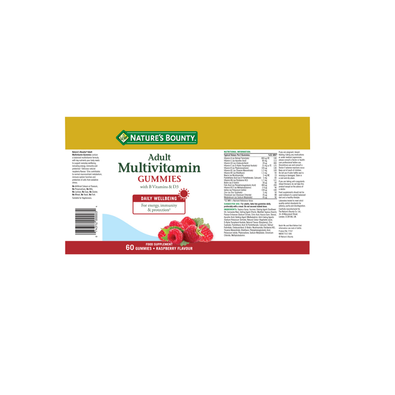 Natures Bounty Adult Multivitamin Gummies 60 Landys Chemist