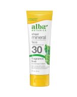 Alba Botanica Sheer Mineral Face Fragrance Free Sunscreen Lotion Spf30 59ml