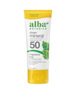 Alba Botanica Sheer Mineral Fragrance Free Sunscreen Lotion SPF50 89ml