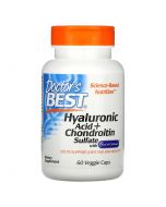 Doctor's Best Hyaluronic Acid + Chondroitin Sulfate with BioCell Collagen, 60 Veggie Caps