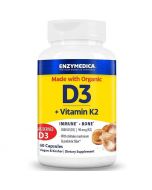 Enzymedica Organic Vitamin D3 & K2 Capsules 60