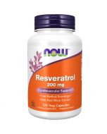 NOW Foods Natural Resveratrol with Red Wine Extract 200mg Capsules 120
