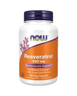 NOW Foods Natural Resveratrol with Red Wine Extract 200mg Capsules 120
