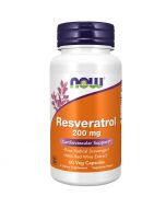 NOW Foods Natural Resveratrol with Red Wine Extract 200mg Capsules 60
