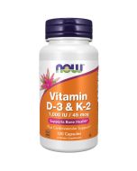 NOW Foods Vitamin D-3 & K-2 Capsules 120
