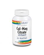 Solaray Cal-Mag Citrate 2:1 & Vitamin D Capsules 90 