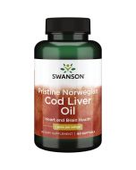 Swanson Pristine Norwegian Cod Liver Oil 1000mg Softgels 60