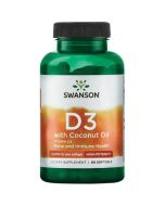 Swanson Vitamin D3 with Coconut Oil 2000iu Softgels 60