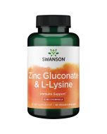 Swanson Zinc Gluconate & L-Lysine Capsules 90