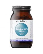 Viridian Betaine HCl 650mg with Gentian Veg Caps 90