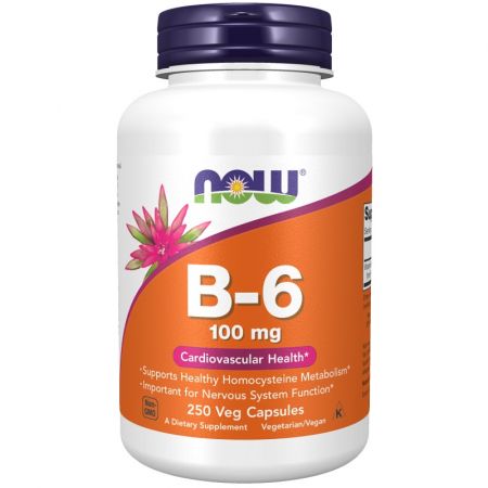 NOW Foods Vitamin B-6 100mg Capsules 250 | Landys Chemist